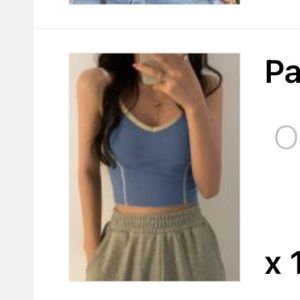 blue padded tank top